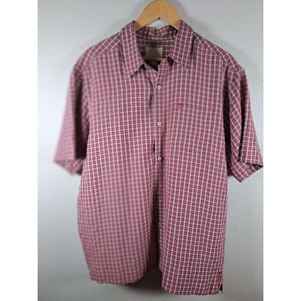 Quiksilver Mens Red Plaid Short Sleeve Button Down Shirt XL L109385